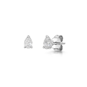 18ct White Gold Pear Cut 0.60ct Diamond Solitaire Earrings