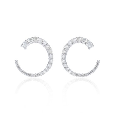 18ct White Gold Brilliant 1.45ct Diamond Hoop Earrings