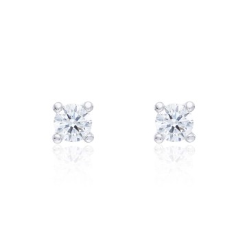 18ct Yellow Gold 0.50ct Round Brilliant 4 Claw Diamond Solitaire Earrings