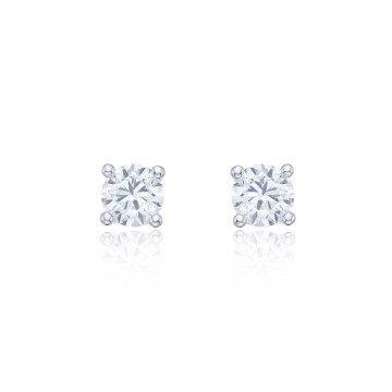 18ct Yellow Gold 1.00ct Round Brilliant 4 Claw Diamond Solitaire Earrings