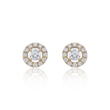 18ct Yellow Gold 0.50ct Diamond Halo Earrings