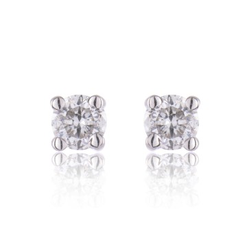 9ct White Gold Brilliant Cut 0.10ct Diamond Stud Earrings
