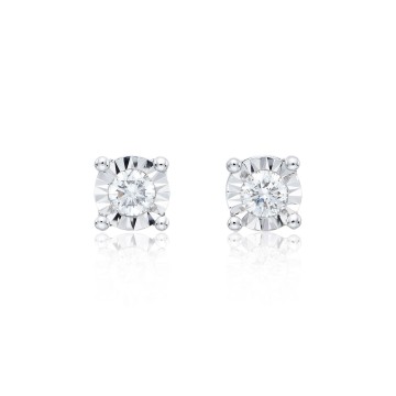 9ct White Gold Brilliant Cut 0.20ct Diamond Stud Earrings