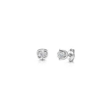 9ct White Gold Round Brilliant 0.40ct Diamond Open Solitaire Earrings