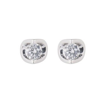 9ct White Gold Round Brilliant 0.50ct Diamond Open Solitaire Earrings