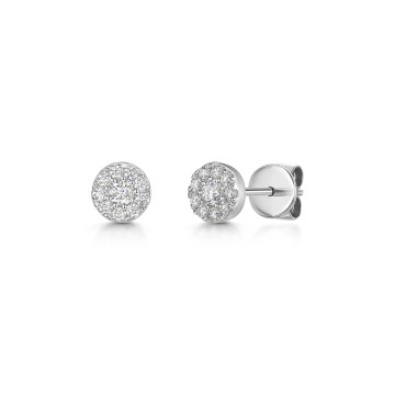 9ct White Gold Round Brilliant 0.15ct Diamond Illusion Style Earrings