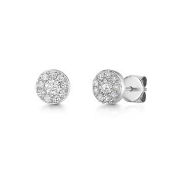 9ct White Gold Round Brilliant 0.33ct Diamond Illusion Style Earrings