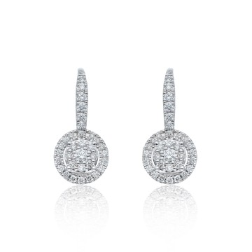 9ct White Gold Brilliant Cut 0.62ct Diamond Drop Earrings