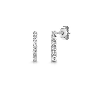 9ct White Gold Round Brilliant 0.33ct Diamond Claw Set Drop Earrings