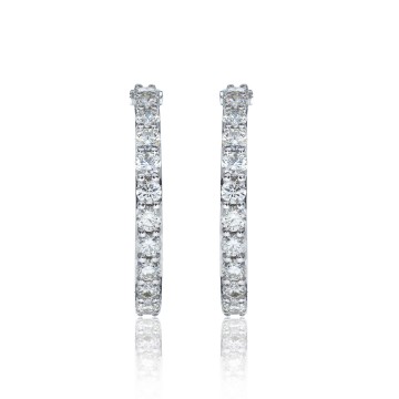 1857 9ct White Gold Brilliant Cut 2.00ct Diamond Hoop Earrings