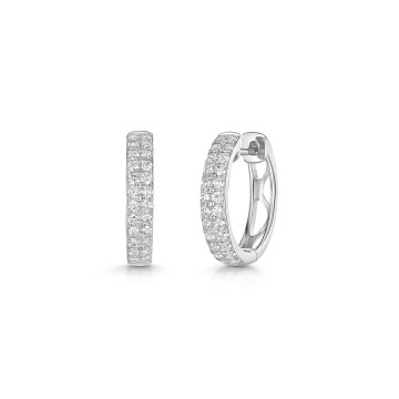 9ct White Gold Round Brilliant 0.50ct Diamond Hoop Earrings