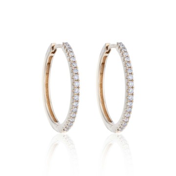 9ct Yellow Gold Brilliant Cut 0.25ct Diamond Hoop Earrings
