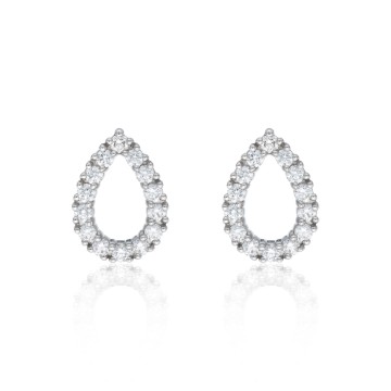 18ct White Gold 0.80ct Round Brilliant Diamond Fancy Pear Earrings