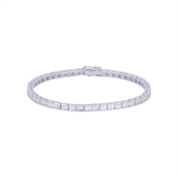 18ct White Gold Baguette Cut 3.00ct Diamond Bracelet