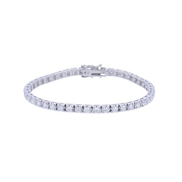 18ct White Gold Brilliant Cut 4.00ct Diamond Tennis Bracelet