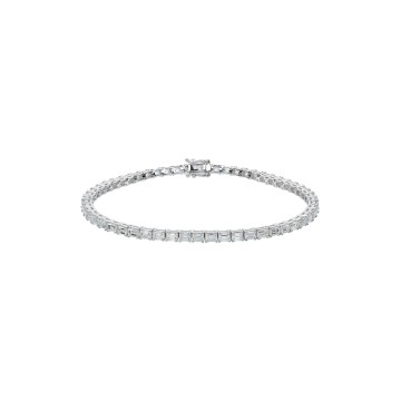 18ct White Gold Emerald Cut 6.00ct Diamond Bracelet