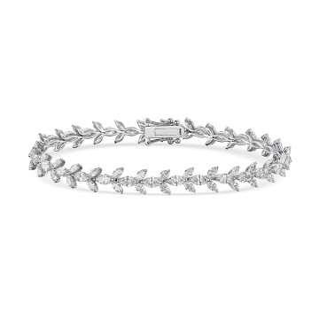18ct White Gold Marquise Cut 7.81ct Diamond Bracelet
