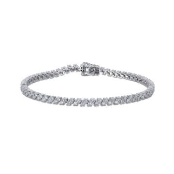18ct White Gold Brilliant Cut 2.12ct Diamond Tennis Bracelet