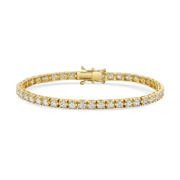 18ct Yellow Gold Brilliant Cut 4.00ct Diamond Tennis Bracelet