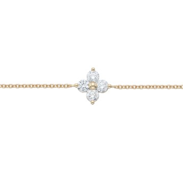18ct Yellow Gold 0.40ct Round Brilliant Diamond Flower Bracelet