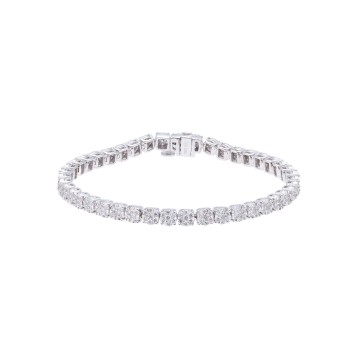 9ct White Gold Brilliant Cut 3.00ct Diamond Tennis Bracelet