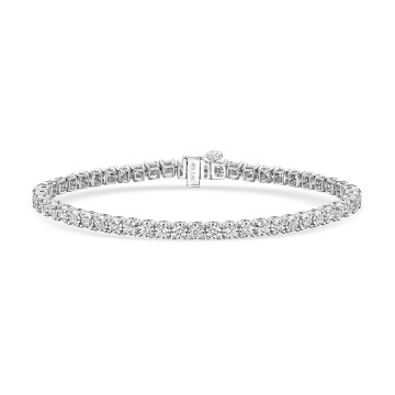 9ct White Gold Brilliant Cut 3.03ct Diamond Tennis Bracelet