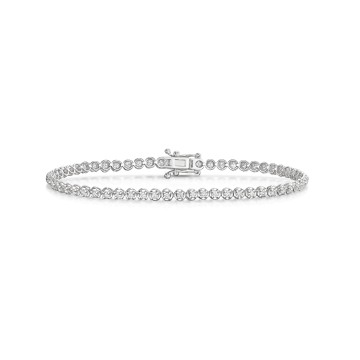 9ct White Gold 1.10ct Illusion Set Diamond Tennis Bracelet