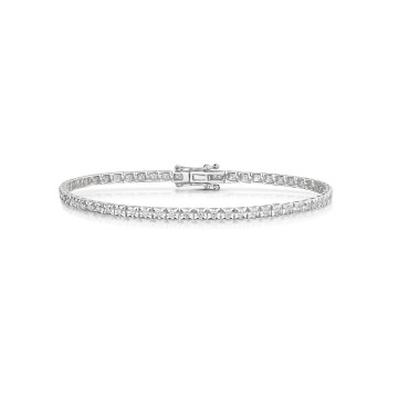 9ct White Gold 0.93ct Illusion Diamond Tennis Bracelet