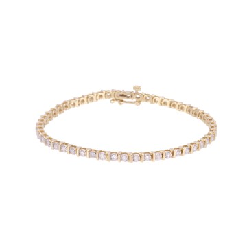 9ct Yellow Gold 1.00ct Round Brilliant Cut Diamond Bracelet