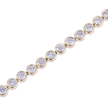 9ct Yellow Gold Brilliant Cut 3.00ct Diamond Bracelet