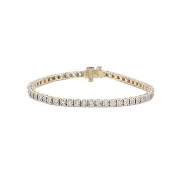 9ct Yellow Gold Brilliant Cut Diamond 1.00ct Tennis Bracelet