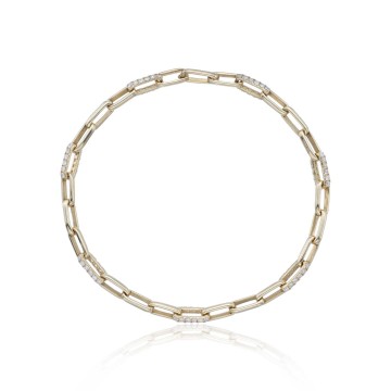 9ct Yellow Gold Round Brilliant Cut 0.95ct Diamond Bracelet