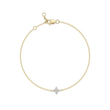 9ct Yellow Gold Round Brilliant 0.15ct Diamond Bracelet