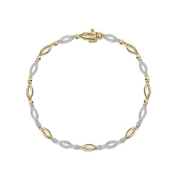 9ct 2 col 0.34ct Dia Link Blet