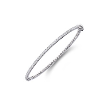 18ct White Gold 1.00ct Round Brilliant Cut Diamond Bangle