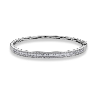 9ct White Gold 1.50ct Diamond Bangle