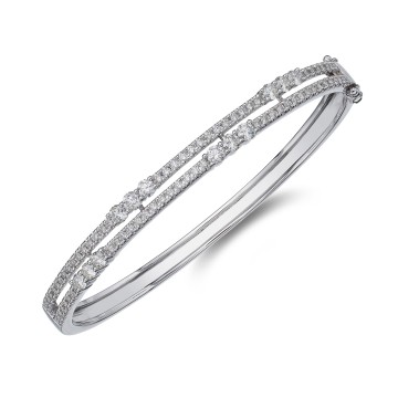 9ct White Gold Brilliant Cut Diamond 1.94ct Bangle 1