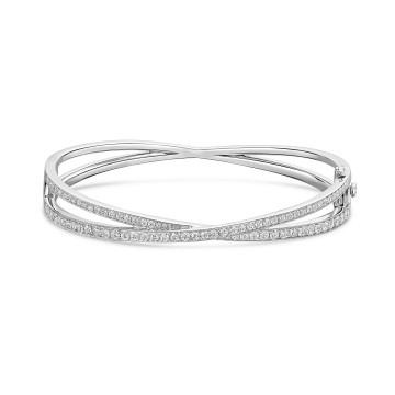 9ct White Gold Round Brilliant 2.00ct Diamond Bangle