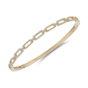 9ct Yellow Gold Brilliant Cut 0.41ct Diamond Bangle  1