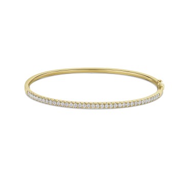 9ct Yellow Gold Round Brilliant 1.00ct Diamond Bangle