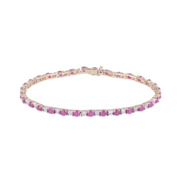 9ct Yellow Gold Brilliant Cut 4ct Ruby and Diamond Bracelet