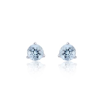 9ct White Gold Aquamarine Stud Earrings