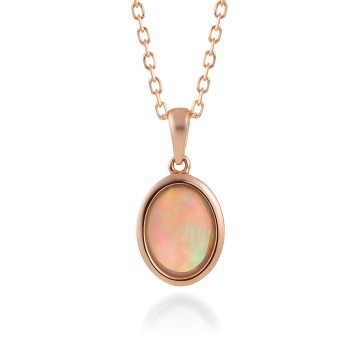9ct Yellow Gold 0.75ct Cabochon Cut Opal Pendant