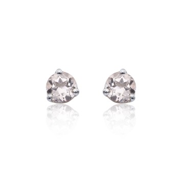 9ct White Gold Morganite Stud Earrings