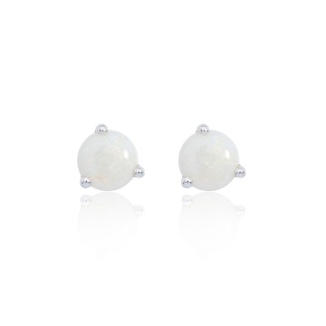 9ct White Gold Opal Stud Earrings