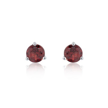 9ct White Gold 0.50ct Round Brilliant Cut Garnet Earrings