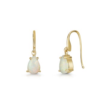 9ct Yellow Gold 2.00ct Opal Pear Drop Earrings