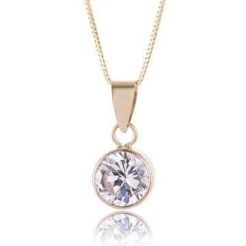 9ct Yellow Gold Brilliant Cut Cubic Zirconia Pendant