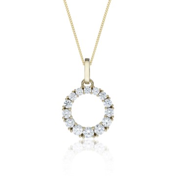 9ct Yellow Gold Cubic Zirconia Pendant