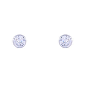 9ct White Gold Brilliant Cut Cubic Zirconia Stud Earrings
